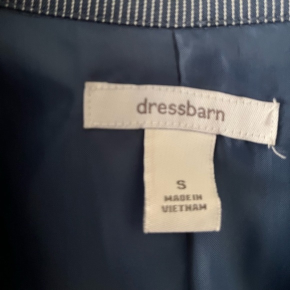 Dress Barn Blue Pin Striped Button Front cotton blend Blazer NWT Size Small - Picture 3 of 6
